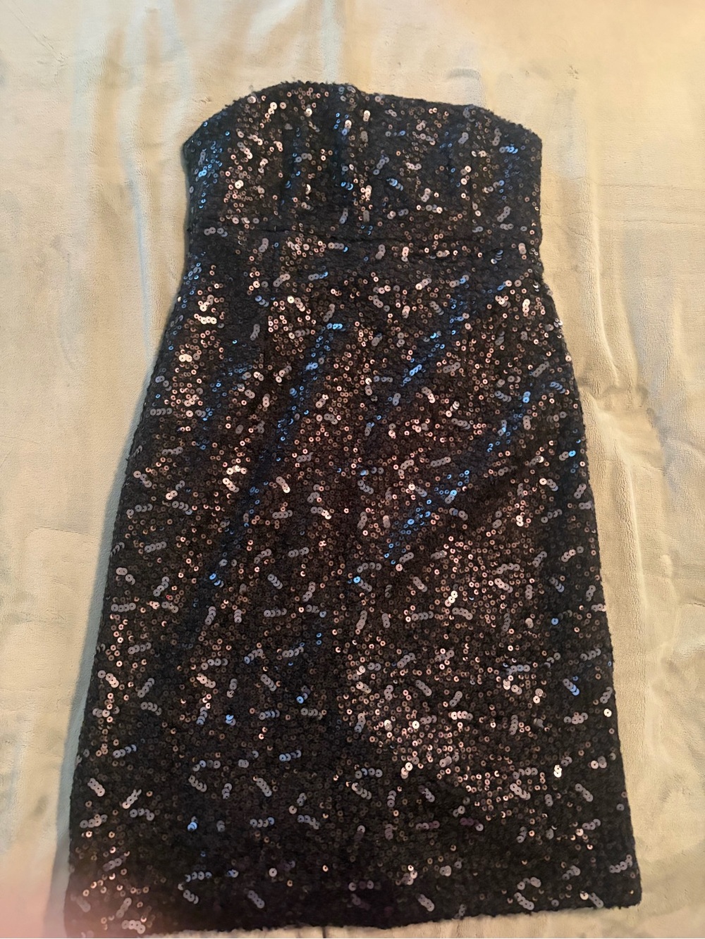 Banana Republic Black Strapless Sequin Dress